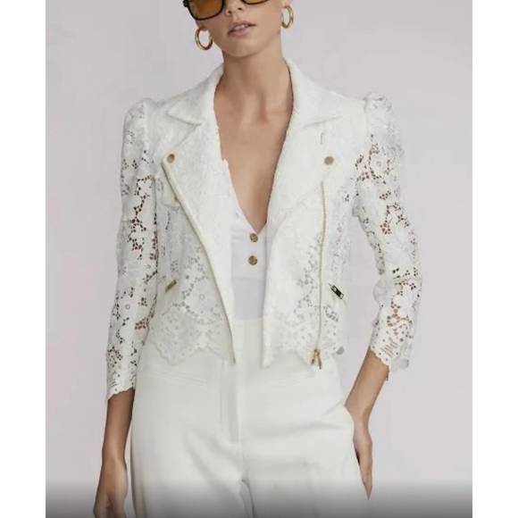 NEW GENERATION LOVE malibu lace moto jacket in white - Picture 2 of 2